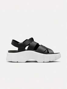 Women's WMNS JORDAN WILLOW SANDAL Sandals IB8841-001 - Black and White - View 3