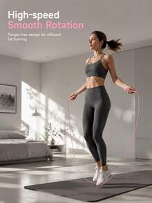 Powcan Cuerda de saltar para fitness, cuerda de saltar ajustable unisex, accesorio deportivo de gimnasio, cuerda de saltar de PVC con mango de plástico, cuerda de velocidad ligera, adecuada para entrenamiento de fitness al aire libre, entrenamiento y competición - Rosa - Ver 2