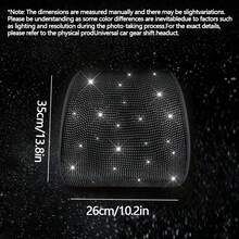 1pc Car Headrest Cover, Black/White/Pink 3 Colors Optional, Rhinestone Studded Breathable Full Rhinestone Headrest Cover, Universal Simple Style Car Interior Decor - A - View 9
