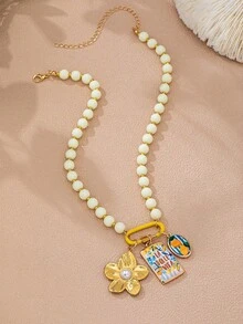 1/3 Pcs Boho Multi Strand Layered Necklace For Women, Colorful Enamel Cowgirl Wild West Charms Statement Pendant Necklace Jewelry Gift For Her - Multicolor - View 10