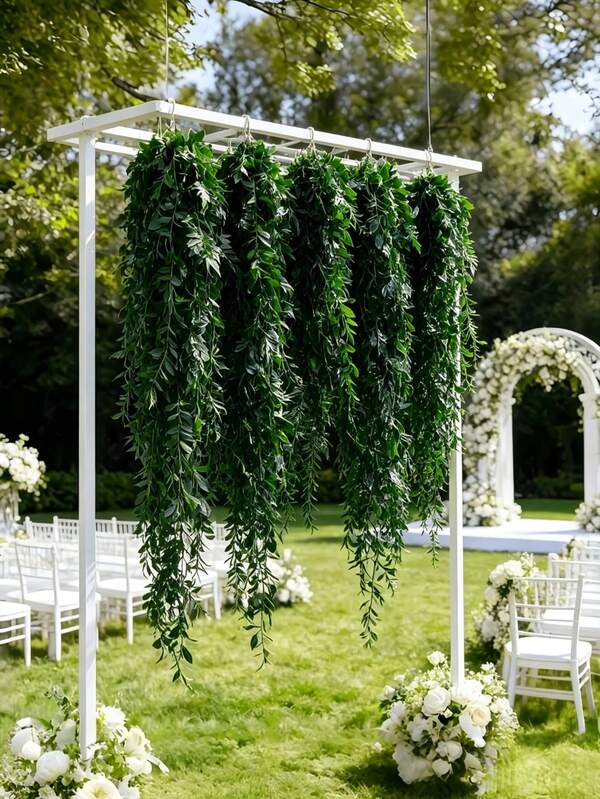 10/5/1 pieza de hojas artificiales colgantes, enredadera de sauce falsa, plantas de plástico de simulación con hojas verdes, enredadera falsa de hiedra para pared, balcón, jardín, boda, alféizar de ventana, fiesta, decoración de jungla, hogar, jardín, DIY, relleno para cesta y maceta, decoración para boda y fiesta