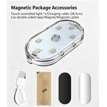 Touch Control Portable Car Dome Light, High-Bright Multi-Function LED, USB Rechargeable, No Drilling Easy Install, Upgrade Car Interior, Perfect For Decoration & Gift - 多色 - 查看 6