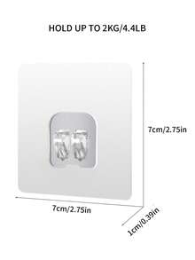 5 buah/set Bening Kait Dinding, Sederhana PMMA Punch-free Wall Mounted Holder Untuk Rumah Tangga - Clear - View 7