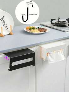Stainless Steel Kitchen Paper Towel Holder, No-Drill Adhesive Installation, Space-Saving Cabinet Drawer Storage Rack, Rust-Proof Painted Design, Easy Paper Towel Dispensing, Home Office Kitchen Storage, Minimalist Design, Smooth Surface - Multicolor - View 6