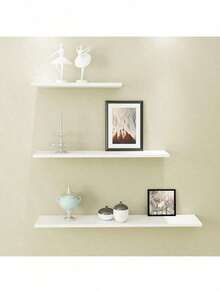 Estantería de pared minimalista nórdica, estantería individual, disponible en múltiples tamaños y colores. Ideal para sala de estar, dormitorio, decoración de pared de fondo de TV y exhibición montada en la pared. - Blanco - Ver 13