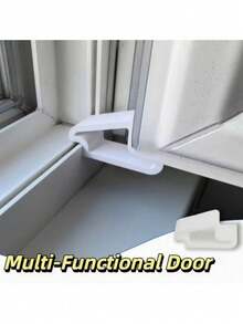 2pcs Door And Window Stoppers | Durable Anti-Collision Buffer Strips And Track Lock Set, For Balcony Partition, Ventilation And Privacy Protection | Easy To Install, Suitable For Patio Doors, Bedroom Essentials | Home Gift - Door and Window Wedges - View 1