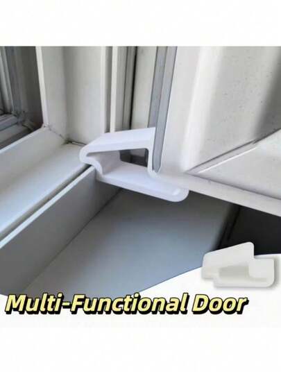 2 Buah Penahan Pintu dan Jendela | Strip Penyangga Anti-Benturan Tahan Lama dan Set Kunci Rel, Untuk Partisi Balkon, Ventilasi, dan Perlindungan Privasi | Mudah Dipasang, Cocok untuk Pintu Teras, Perlengkapan Kamar Tidur | Hadiah Rumah