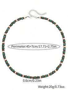 1pc Fashionable Natural Coconut Shell Beaded Necklace, Suitable For Men's Casual Daily Wear, Beach & Holiday Outfit, Boyfriend Gift - Multicolor - View 13