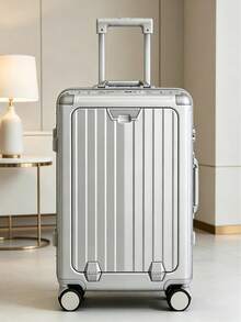حقيبة سفر أعمال بحجم 20 بوصة مع قفل TSA وإطار من الألومنيوم متعددة الألوان مناسبة لرحلات العمل والعطلات وهدايا عيد الحب وعيد الفصح والزفاف. - فضي - مشاهدة 2