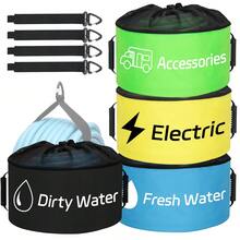 Nilight 4 Pack RV Hose Storage Bag, Waterproof Utility Bag With Drawstring Mesh Top RV Storage And Organization Bags Container For Sewer, Fresh Water Hoses Electrical Cords Camper Tools Accessories - A - View 10