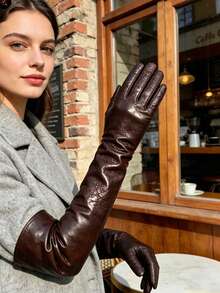 Women's Long Faux Leather Gloves, Over-Elbow Touchscreen Evening Gloves, Cosplay Opera Gloves - Multicolor - View 1