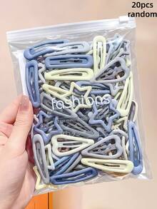 20/10pcs/Set Morandi Color Matte Mixed BB Clips, Including Star, Shooting Star And Other Y2K Styles, Hair Clips, Sweet And Cute Design - Suitable For Girls And Teenagers, Perfect For Daily Wear, School, Vacation, Photography And More - Multicolor - View 8