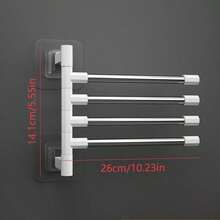 1pc Rotating Bathroom Towel Rack, Drill-Free Stainless Steel Sink Rotating Wall-Mounted Towel Holder, Kitchen Dishcloth Towel Rack - Multicolor - View 20