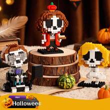 Micro-Particle Mini Halloween Theme Building Blocks Series, DIY Educational Handmade Gift. ABS Material, Building Block Toy Set, Halloween Party Gift, Christmas Gift. - Multicolor - View 3