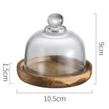 1pc/4pcs Mini Dessert Serving Tray Platter With Glass Dome, Wooden Cake Stand Display - Mini Cake Plates - View 12