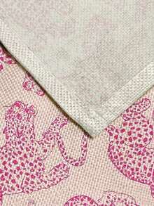 1pc Vintage Pink Line Drawing Leopard Pattern Printed Linen Table Runner, Placemat, Suitable For Holiday, Party, Birthday, Dinner, Kitchen Dining Table Decoration, Shoe Cabinet Storage Cabinet Cover, All Season Room Decor, Home Textile Decoration Table Runner, Placemat - Multicolor - View 8
