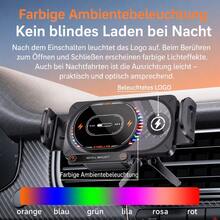 Faltbare Auto-Handyhalterung für Lüftungsschlitz, 360° Drehbar, mit Kabelloser Ladefunktion, Geeignet für Viele Smartphone-Modelle - Schwarz - Übersicht 4