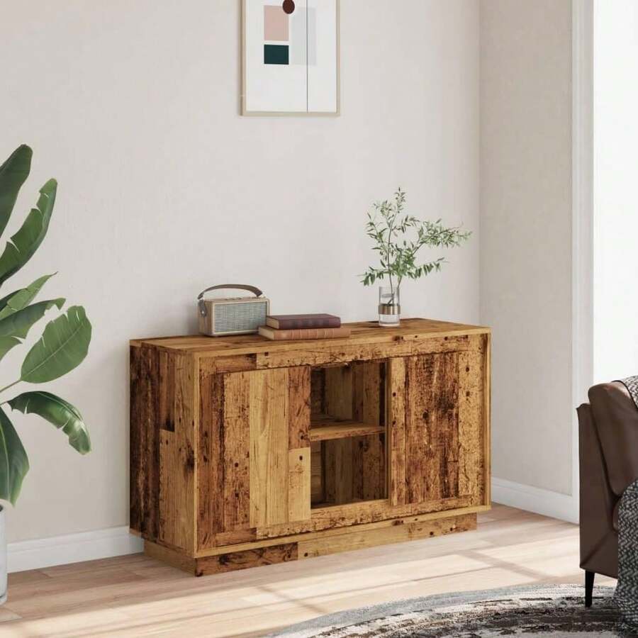 vidaXL Buffet, commode avec grand espace de rangement, meuble multifonction à 6 compartiments, buffet/commode pour salon, en bois composite de chêne clair - chêne clair - View 1