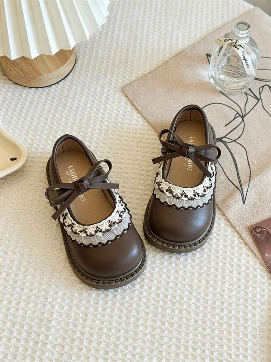 1 Pair Brown Cute Fashion Lace Trim Design + Massage Sole Design, Soft ...