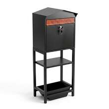 LYHO 宅配ボックス 大型 大容量 置き型 ポスト一体型 スタンドポスト 鍵付き カゴ付き 宅配BOX 配達ボックス 戸建て用 玄関前 メールボックス 郵便受け 郵便ポスト メ一ル便 A4対応 新聞受け おしゃれ 北欧 - タイプA+ブラック - チェックする 12