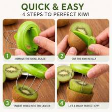 1pc Easy-To-Use Kiwi Slicer, Manual ABS Peeler, Non-Electric Kitchen Gadget, Suitable For Outdoor Cooking, Camping And Picnic Essential - Multicolor - View 2