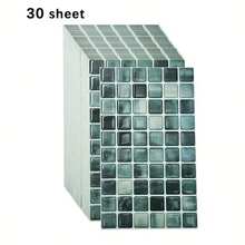 shiny home 10/30 Pieces Self-Adhesive 3D Mosaic Wall Stickers, Christmas Decorations, Waterproof & Heat Resistant, Ideal For Kitchen Backsplashes, Bathrooms, Living Rooms & RV Wall Renovation - Green - View 4