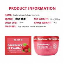 danche Eksfoliator Tubuh Pencerah, Lulur Gula & Garam Vanila Raspberry, Perawatan Pelembap & Bernutrisi untuk Kulit Kasar & Bergelombang, Aroma Spa Mewah untuk Kulit Halus dan Bercahaya - Merah mawar - View 9
