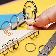 Silver Metal Loose-Leaf Rings, Replaceable Loose-Leaf Ring Accessories, Detachable And Openable Binding Rings, Suitable For Student Notebooks, Scrapbooks, Photo Albums, Index Cards, Office Document Organization And DIY Stationery,Card Holder - Silver - View 2