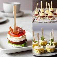 2pcs Bamboo Cocktail Forks, 3.5 Inch Bamboo Forks, Suitable For Party/Dining/Dessert/Fruit Appetizer Toothpicks - Multicolor - View 3