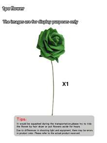1/22/30pcs Artificial Green Foam Roses With Stems, Suitable For DIY Wedding Bouquets, Bridal Party, Table Centerpieces, Home Decor (No Packaging Box, OPP Bag Only). Summer, Holiday, Rose, Art, Bouquet Flowers - Multicolor - View 9