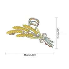 1pc Women's Hair Claw Clip,For High Ponytail And Bun Style,With Butterfly And Rhinestone Decoration,Birthday & Valentine's Day Gif - Wheat Ear Hair Clip - View 5