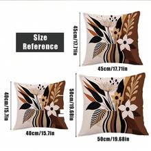 4pcs Autumn Caramel Brown Abstract Floral & Striped Vase Print Pillow Covers [No Insert], 17.7*17.7in(45*45cm), [Single-Sided Print] Polyester Material Bless Family Warm Home Text Cushion Covers Fall Decor, Room Decor, Home Decor, Bedroom Decor, Room Decoration Stuff For Sofa, Bed, Living Room, Bedroom, Car, Office, Hotel Decoration Pink Throw Pillow Covers All Seasons Perfect Gift For Family And Friends - Multicolor - View 4