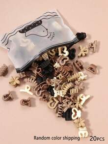 10/20/30pcs Assorted Coffee Color Multi-Style 2.5cm Women Hair Clips, Hair Claw Hairpins For Bun, Bangs, Ponytail (Random Color & Design) - Multicolor - View 7