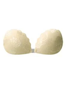 1件蕾絲隱形抓褶內衣，配透明肩帶，女款新娘內衣背心 - 彩色 - 查看 15