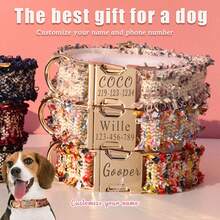 Personalized Pet Collar - Polyester Fiber Customizable Name & Phone Number Etc. - Pet Collar, Suitable For Small, Medium And Large Dogs, Best Gift For Dogs, Daily, Holiday, Best Gift For Friends And Family - Multicolor - View 2