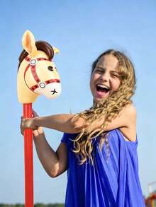 1pc 37 Inch Inflatable Stick, Inflatable Cowboy Horse Head Stick, Pony Stick Balloon, Suitable For Party, Birthday Theme Party, Home Decor, Family Gathering Photo Props - Multicolor - View 8