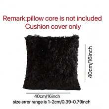 Plain Plush Cushion Cover Without Filler - Black - View 3