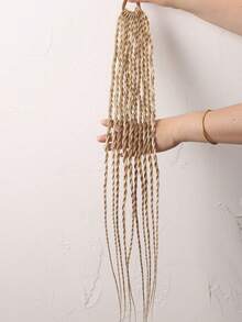 1pc 24 Inch Twisted Ponytail Wig, Heat Resistant Synthetic Hair - Multicolor - View 4