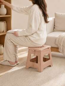 1PC Foldable Step Stool, Portable Folding Stool With Carry Handle, Lightweight Collapsible Plastic Footstool, Space-Saving Compact Seat For Adults , Bathroom, Kitchen, Bedroom, Living Room, Camping, Travel, Home Storage, Indoor & Outdoor Use,Sgabello - Multicolor - View 7