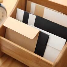 100pcs Square 10*10 Envelopes Vintage Black Kraft Paper Small Mini Envelopes For Invitations, Greetings Card Or Trinkets Storage (3 Colors) Back To School - A - View 4