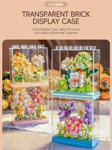 Cubierta de Bloque de Construcción Transparente para Flores Eternas, Decoración del Hogar, Juguete de Rompecabezas de Escritorio, Regalo - Multicolor - Ver 5