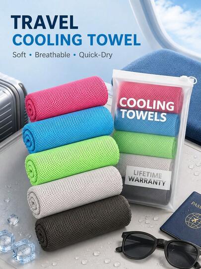 1/3pcs Travel Cooling Towel - Soft, Breathable And Quick-Drying Sports Towel, Suitable For Gym, Outdoor And Travel | Ice-Feel Microfiber Towel