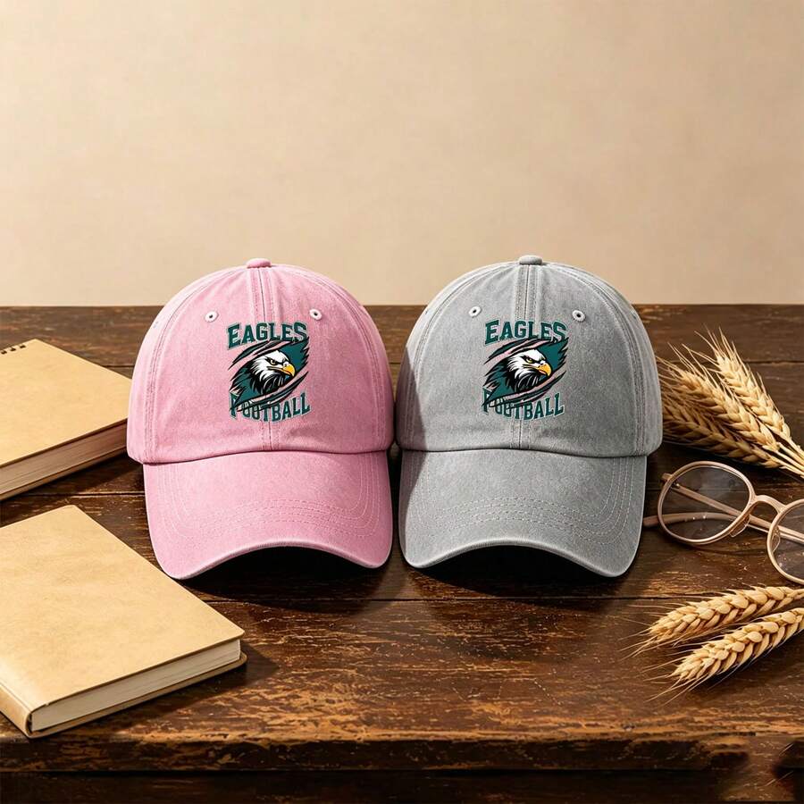 1pc Gothic Style Casual Washed Men's Baseball Cap, Printed With "Animal & Letter" Design, Suitable For Daily Wear And Various Outdoor Activities