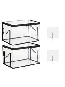 Transparent PVC Clothing Storage Box With Reinforced Zipper And Side Handles, Stackable Wardrobe Storage Container, Foldable Wardrobe Storage Box For Storing Clothes, Towels, Books, Bedroom, Dorm, Apartment, Home Organization Back To School And Daily Home Storage Solution, Zipper Wardrobe Clothing Storage Box, Foldable Wardrobe Storage Organizer For Bedroom Dorm Apartment, Perfect Back To School And Home Gift - Multicolor - View 14