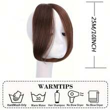 10 Inch Long Bob Wig, Middle Part With Side Bangs, Synthetic Hair Extensions With BB Clips - Multicolor - View 6