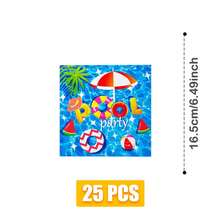 73/25/16pcs Summer Pool Theme Party Disposable Plates, Napkins, Cups Set, Party Supplies For 16 Guests, Disposable Paper Plates Party Tableware Suitable For Birthday, Wedding, Party, Family Picnic - Swimming Pool - View 12