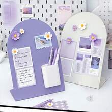 1pc Desktop Magnetic Storage Board, Arched Memo Board, Square Memo Board, Essential Workstation Memo Rack Decor - one-size - View 3