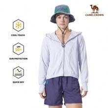CAMEL CROWN Áo khoác chống nắng nhẹ, thoáng khí dành cho nữ, thích hợp cho hoạt động ngoài trời mùa xuân, chống tia UV. - Hoa lục bình - Xem 10
