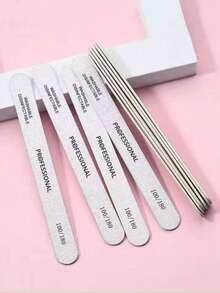 50pcs Professional Straight Wooden Nail Files, Thin Design For Manicure, Disposable, Clean And Economical - Grey - View 7