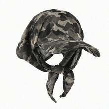 1pc Vintage Star Print Headscarf Hat For Men And Women,  Summer, Provides Sun Protection And Face Coverage, Hip-Hop Style Cap, Vacation And Travel - 星空-黑色 - 查看 9
